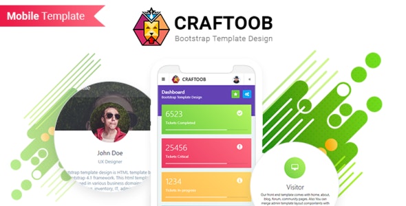 Craftoob mobile app UI UX and Mobile HTML template