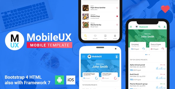 Mobile UI UX mobile html template