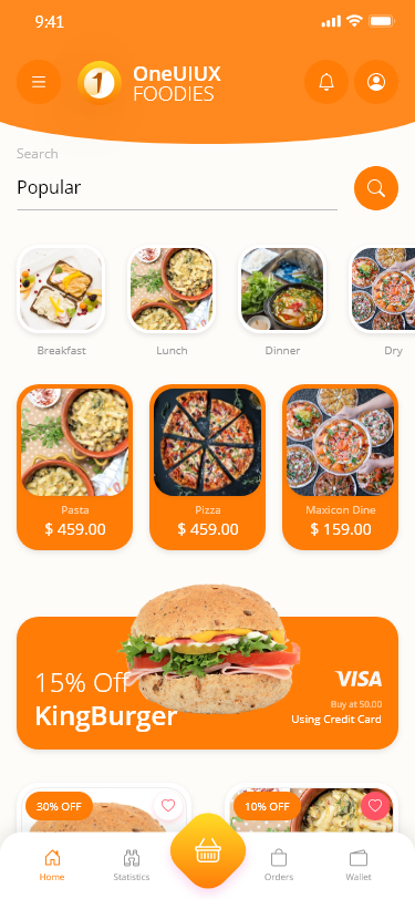 Restaurant Food mobile HTML template UI Kit