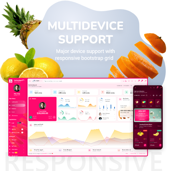 gomobile ux pro web admin dashboard HTML template