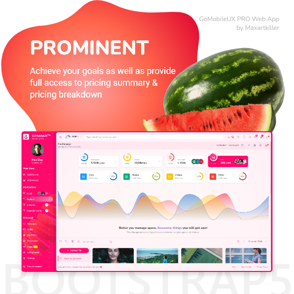 gomobile ux pro web admin dashboard HTML template