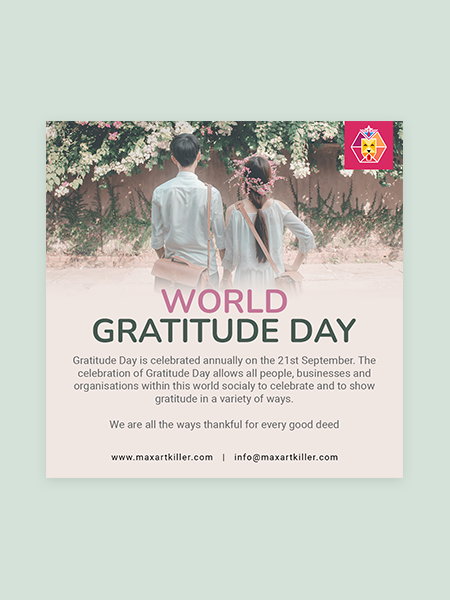 world gratitude day social media images and email template cards